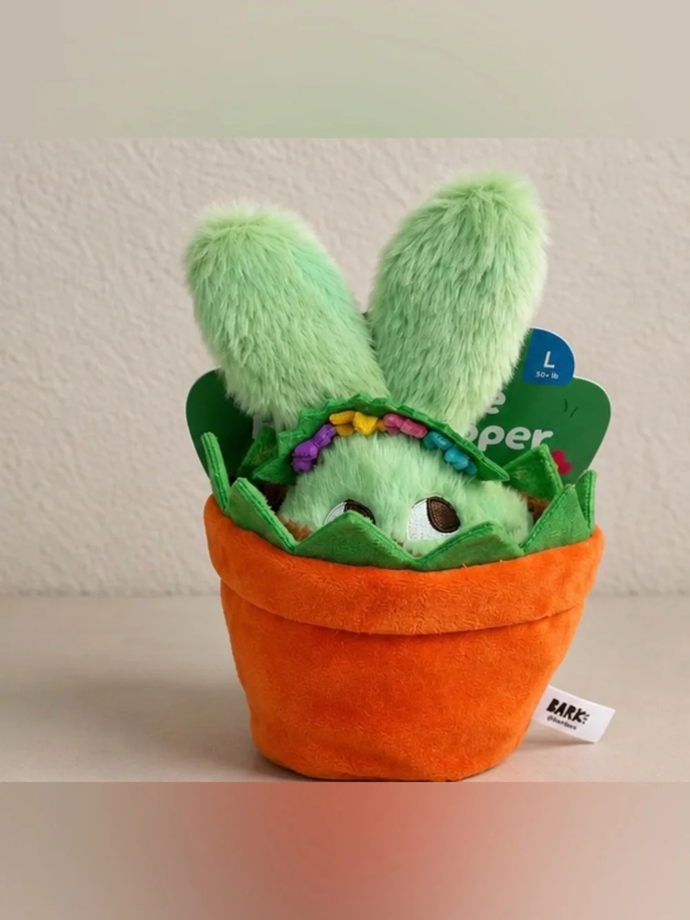 Bark Hana The Hippie Hopper Dog Toy Plush Bunny Hide and Seek